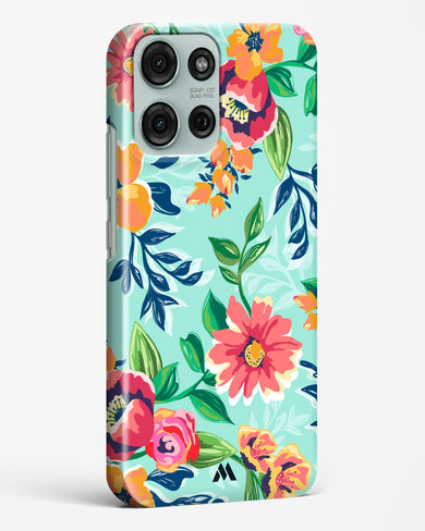 Flower Print on Canvas Hard Case Phone Cover (Motorola)