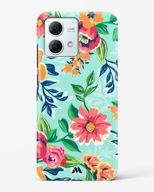 Flower Print on Canvas Hard Case Phone Cover (Motorola)