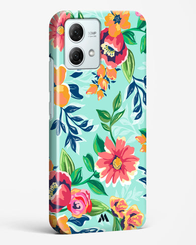 Flower Print on Canvas Hard Case Phone Cover (Motorola)