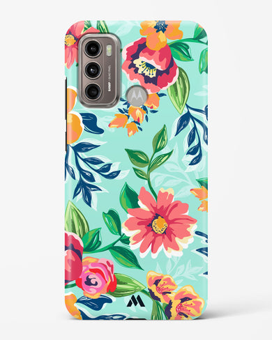 Flower Print on Canvas Hard Case Phone Cover (Motorola)