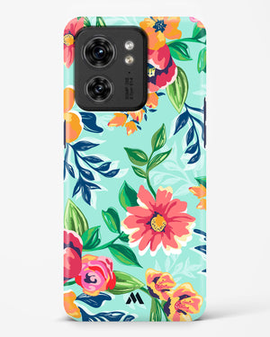Flower Print on Canvas Hard Case Phone Cover (Motorola)