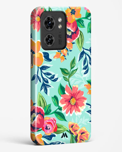 Flower Print on Canvas Hard Case Phone Cover (Motorola)