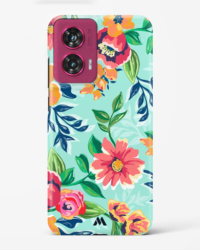 Flower Print on Canvas Hard Case Phone Cover (Motorola)