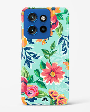 Flower Print on Canvas Hard Case Phone Cover (Motorola)