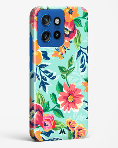 Flower Print on Canvas Hard Case Phone Cover (Motorola)