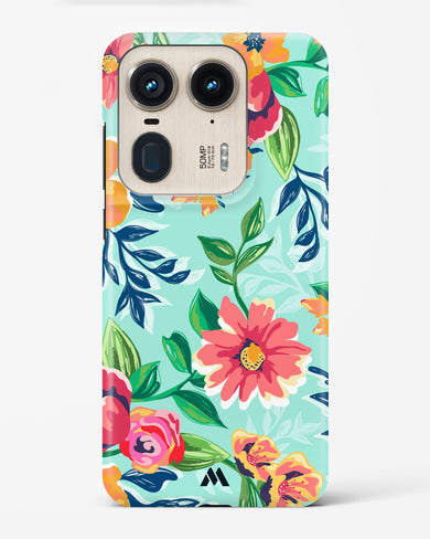Flower Print on Canvas Hard Case Phone Cover (Motorola)