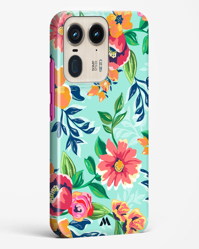 Flower Print on Canvas Hard Case Phone Cover (Motorola)
