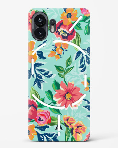 Flower Print on Canvas Hard Case Phone Cover (Nothing)