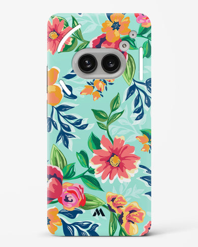Flower Print on Canvas Hard Case Phone Cover (Nothing)