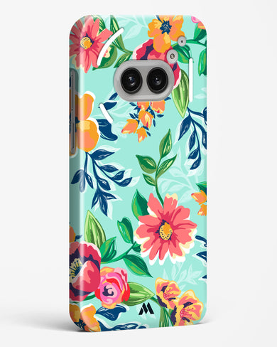 Flower Print on Canvas Hard Case Phone Cover (Nothing)