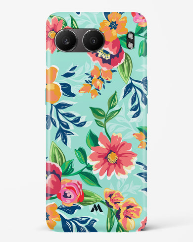 Flower Print on Canvas Hard Case Phone Cover (OnePlus)