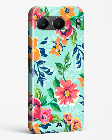 Flower Print on Canvas Hard Case Phone Cover (OnePlus)