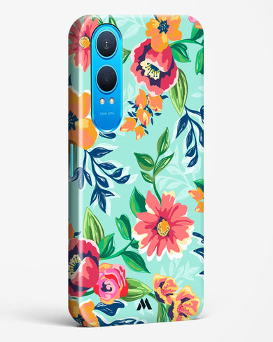 Flower Print on Canvas Hard Case Phone Cover (OnePlus)