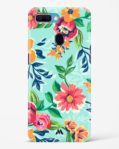 Flower Print on Canvas Hard Case Phone Cover-(Oppo)