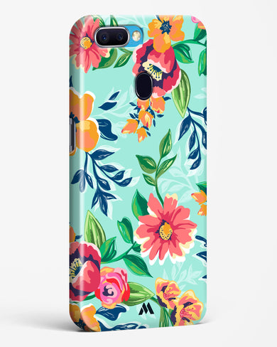 Flower Print on Canvas Hard Case Phone Cover-(Oppo)