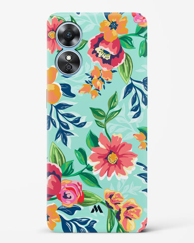 Flower Print on Canvas Hard Case Phone Cover-(Oppo)