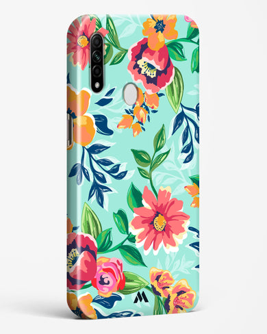 Flower Print on Canvas Hard Case Phone Cover (Oppo)