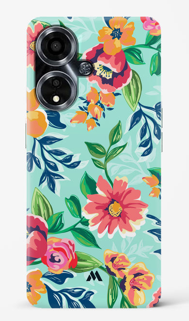 Flower Print on Canvas Hard Case Phone Cover (Oppo)