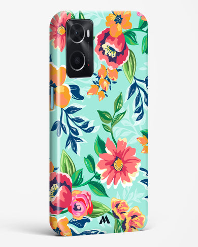 Flower Print on Canvas Hard Case Phone Cover-(Oppo)