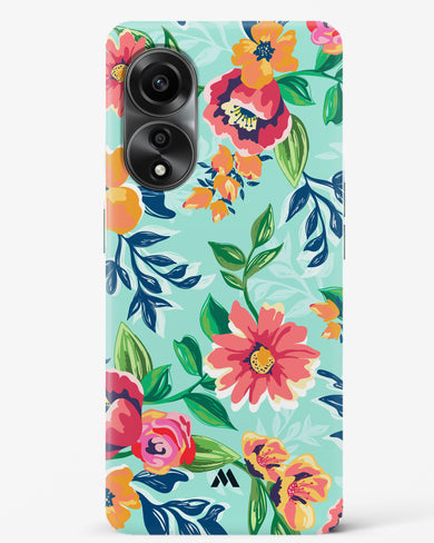 Flower Print on Canvas Hard Case Phone Cover (Oppo)