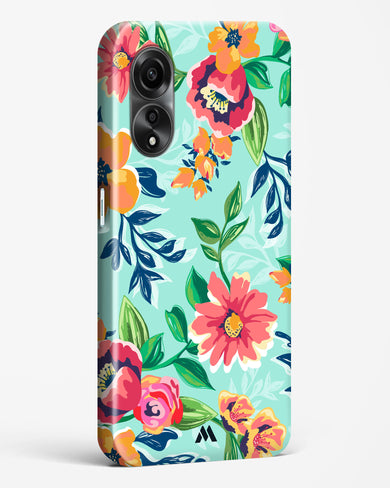Flower Print on Canvas Hard Case Phone Cover (Oppo)