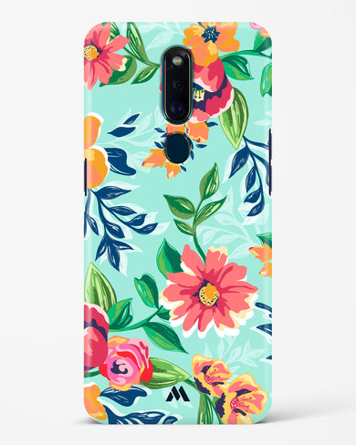 Flower Print on Canvas Hard Case Phone Cover-(Oppo)