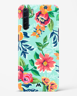Flower Print on Canvas Hard Case Phone Cover-(Oppo)