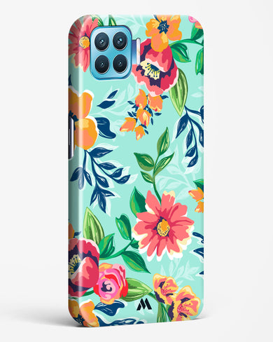 Flower Print on Canvas Hard Case Phone Cover-(Oppo)