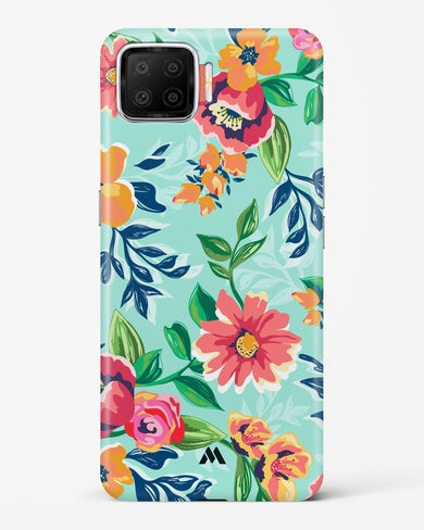 Flower Print on Canvas Hard Case Phone Cover-(Oppo)