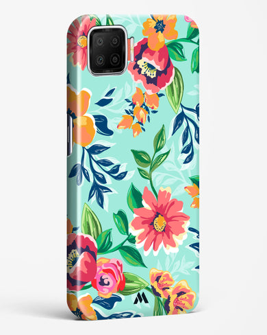 Flower Print on Canvas Hard Case Phone Cover-(Oppo)