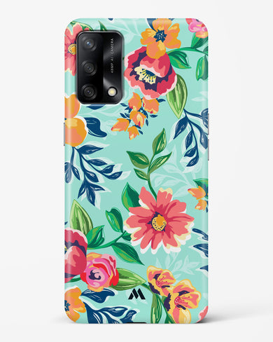 Flower Print on Canvas Hard Case Phone Cover-(Oppo)