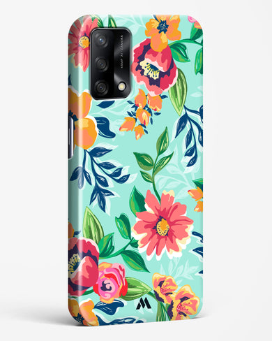 Flower Print on Canvas Hard Case Phone Cover-(Oppo)