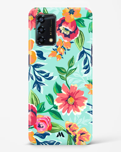 Flower Print on Canvas Hard Case Phone Cover-(Oppo)