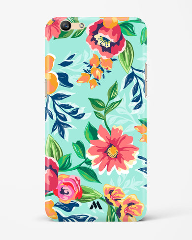 Flower Print on Canvas Hard Case Phone Cover-(Oppo)