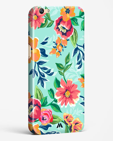 Flower Print on Canvas Hard Case Phone Cover-(Oppo)