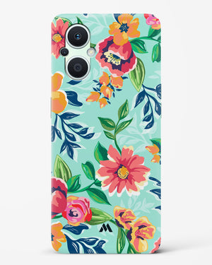 Flower Print on Canvas Hard Case Phone Cover-(Oppo)