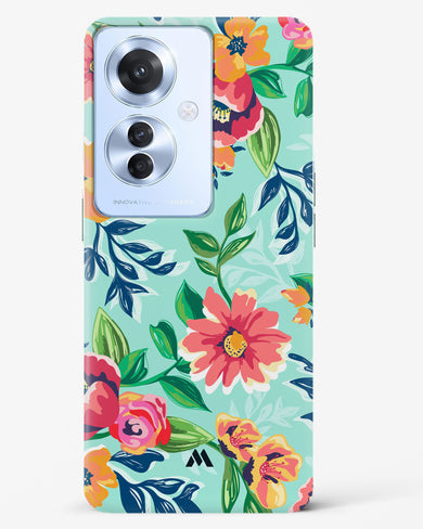 Flower Print on Canvas Hard Case Phone Cover (Oppo)
