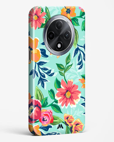 Flower Print on Canvas Hard Case Phone Cover (Oppo)