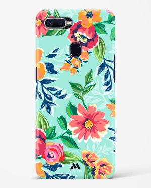 Flower Print on Canvas Hard Case Phone Cover-(Oppo)