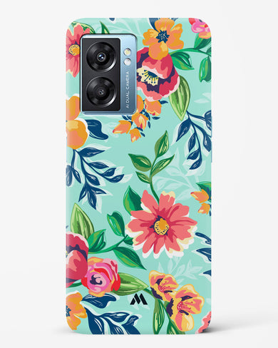 Flower Print on Canvas Hard Case Phone Cover-(Oppo)