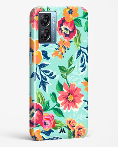 Flower Print on Canvas Hard Case Phone Cover-(Oppo)