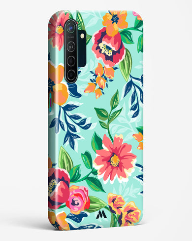 Flower Print on Canvas Hard Case Phone Cover-(Oppo)