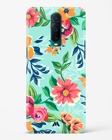 Flower Print on Canvas Hard Case Phone Cover-(Oppo)