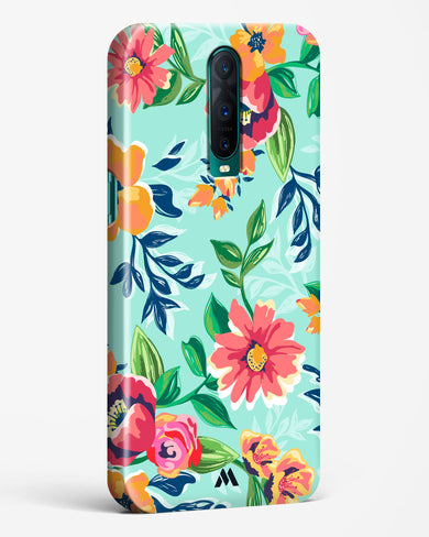 Flower Print on Canvas Hard Case Phone Cover-(Oppo)