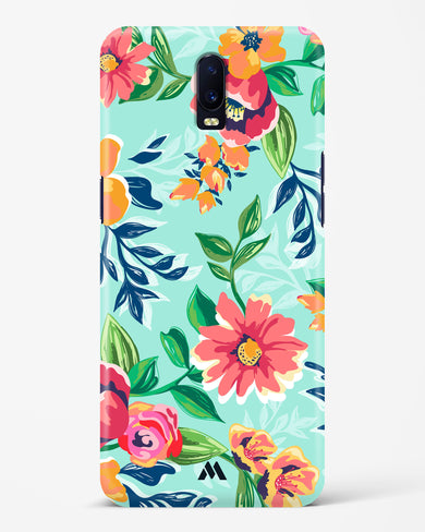 Flower Print on Canvas Hard Case Phone Cover-(Oppo)