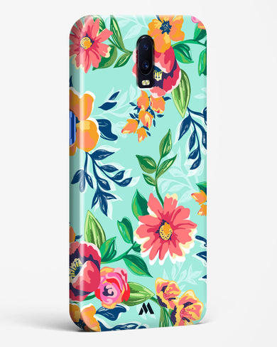 Flower Print on Canvas Hard Case Phone Cover-(Oppo)