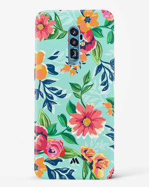 Flower Print on Canvas Hard Case Phone Cover-(Oppo)