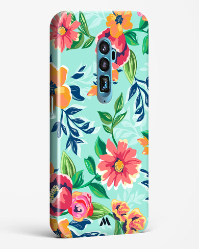 Flower Print on Canvas Hard Case Phone Cover-(Oppo)