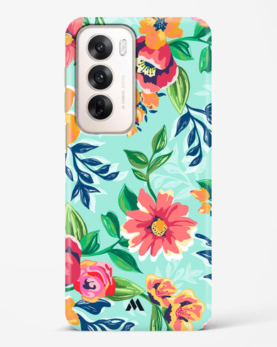 Flower Print on Canvas Hard Case Phone Cover (Oppo)