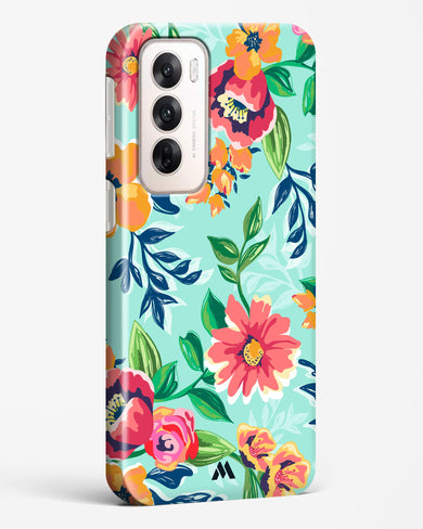 Flower Print on Canvas Hard Case Phone Cover (Oppo)